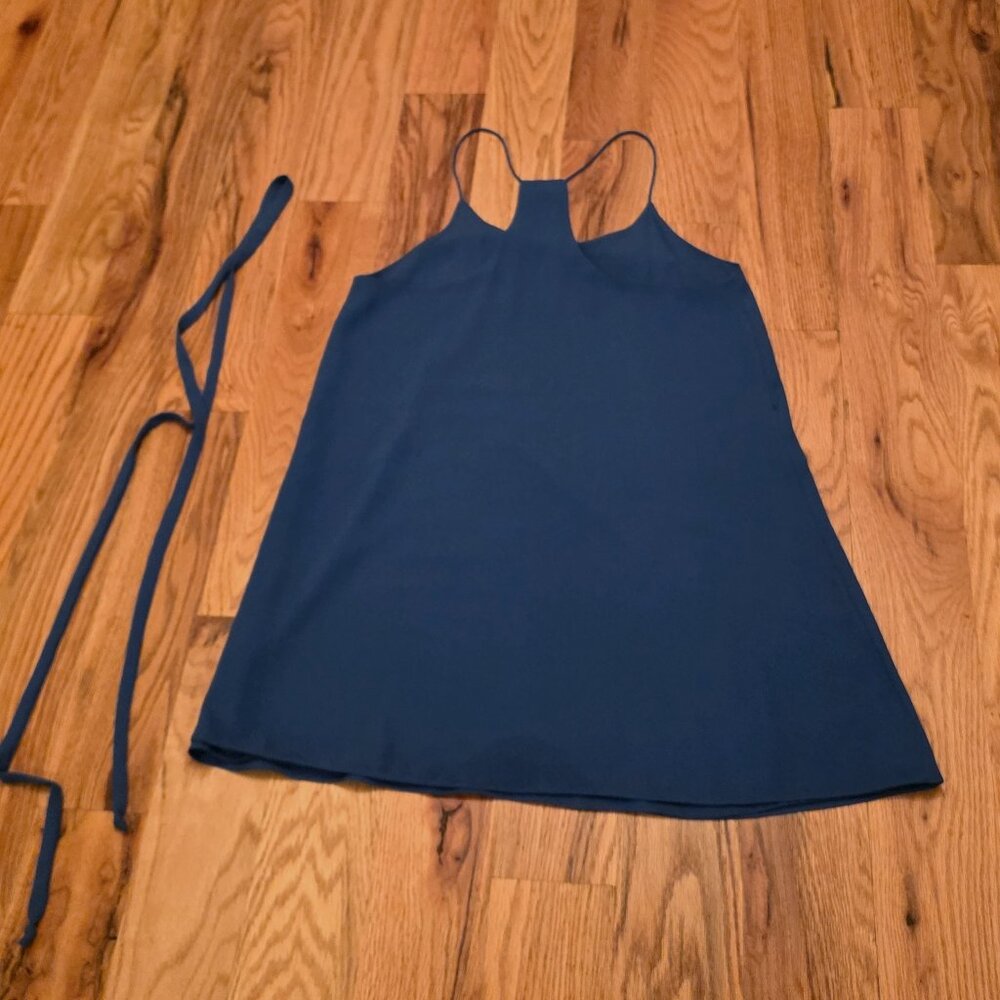 Naked Zebra Halter Slip Dress – Size M – Solid Blue